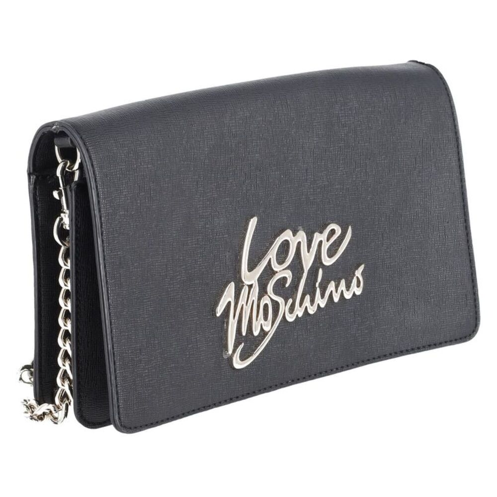 Love Moschino Small Convertible Crossbody Bag in Black Leather
